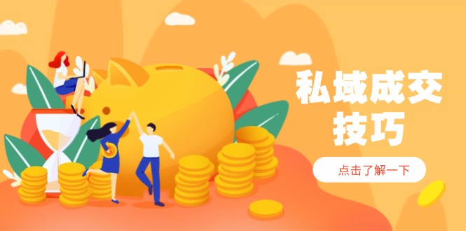 私域成交技巧，帮你从入门到精通，破解四大痛点，快速变现，轻松收钱-蚂蚁汇资源分享项目网