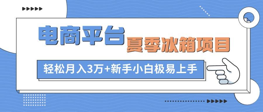 电商平台夏季冰箱项目，轻松月入3万+，新手小白极易上手-蚂蚁汇资源分享项目网