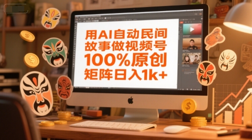 用AI自动民间故事做视频号，100%原创，矩阵日入1k+-蚂蚁汇资源分享项目网