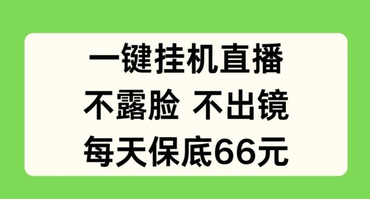 一键挂JI直播，不露脸不出境，每天保底66元【揭秘】-蚂蚁汇资源分享项目网