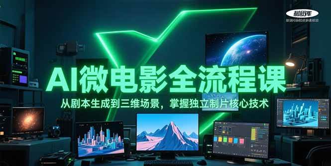 AI微电影全流程课，从剧本生成到三维场景，掌握独立制片核心技术-蚂蚁汇资源分享项目网