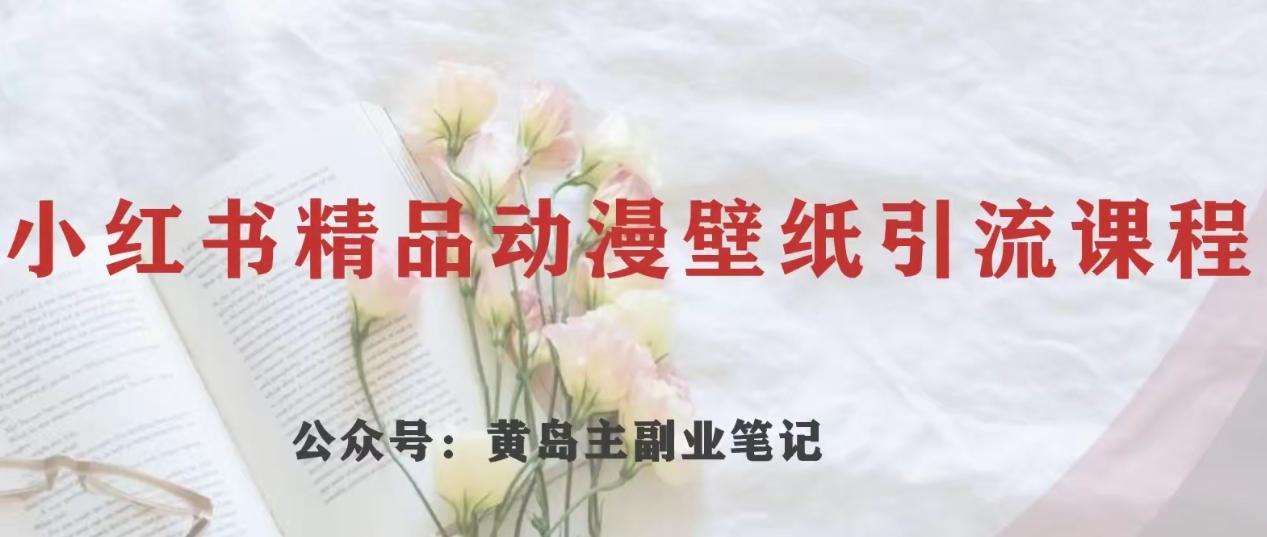 黄岛主·小红书精品动漫壁纸引流变现项目，一条龙变现玩法分享-蚂蚁汇资源分享项目网