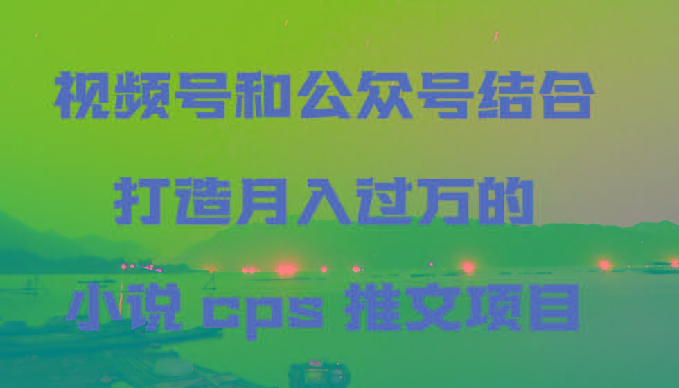 视频号和公众号结合打造月入过万的小说cps推文项目-蚂蚁汇资源分享项目网