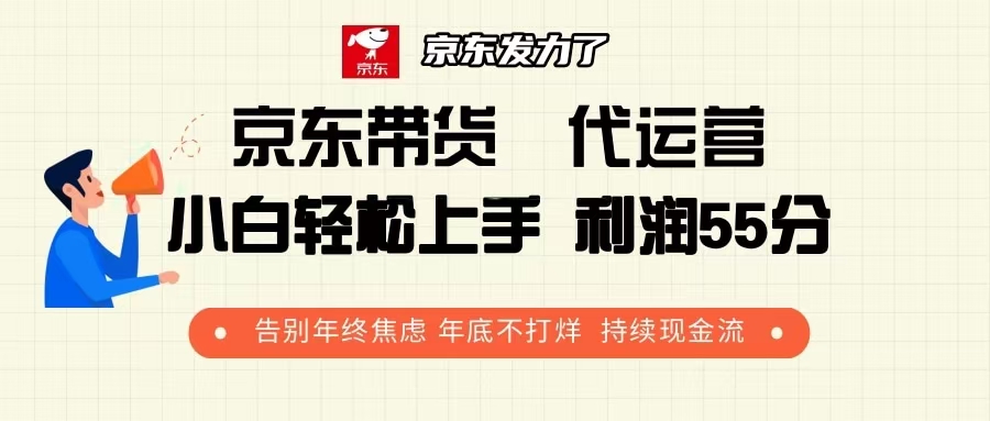 京东带货 代运营 利润55分 告别年终焦虑 年底不打烊 持续现金流-蚂蚁汇资源分享项目网
