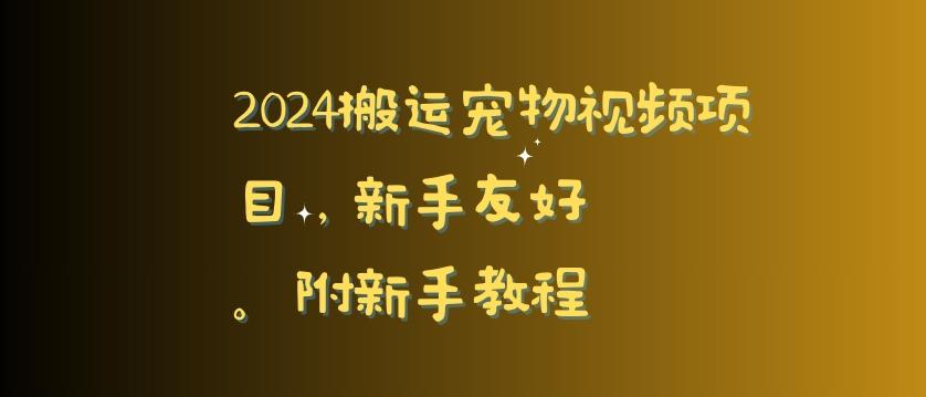 2024搬运宠物视频项目，新手友好，完美去重，附新手教程【揭秘】-蚂蚁汇资源分享项目网