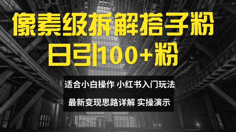 像素级拆解搭子粉，日引100+，小白看完可上手，最新变现思路详解【揭秘】-蚂蚁汇资源分享项目网