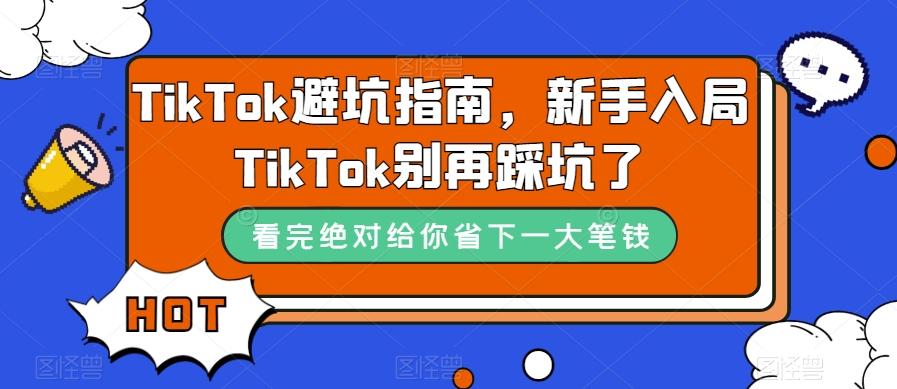 TikTok避坑指南，新手入局TikTok别再踩坑了-蚂蚁汇资源分享项目网