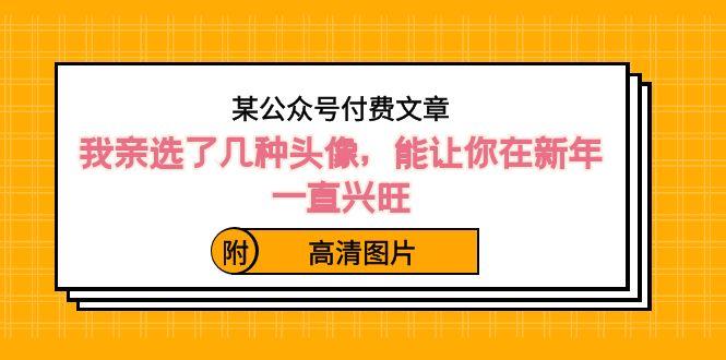 某公众号付费文章：我亲选了几种头像，能让你在新年一直兴旺（附高清图片）-蚂蚁汇资源分享项目网