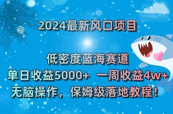2024最新风口项目，低密度蓝海赛道，单日收益5000+，一周收益4w+！【揭秘】-蚂蚁汇资源分享项目网