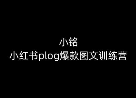 小铭-小红书plog爆款图文训练营，教你从0-1做小红书-蚂蚁汇资源分享项目网