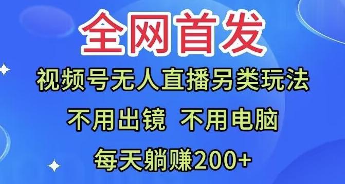全网首发：视频号无人直播另类玩法，无需电脑，每天躺赚200+-蚂蚁汇资源分享项目网