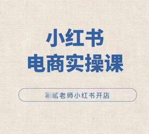 小红薯电商实操课，小红书开店实操必学课-蚂蚁汇资源分享项目网