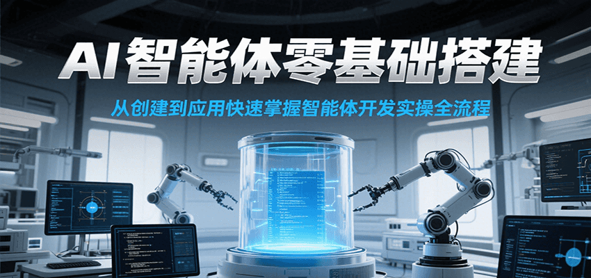 AI智能体零基础搭建实操课，从创建到应用快速掌握智能体开发全流程！-蚂蚁汇资源分享项目网