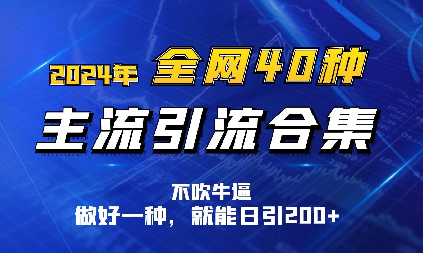 2024年全网40种暴力引流合计，做好一样就能日引100+-蚂蚁汇资源分享项目网