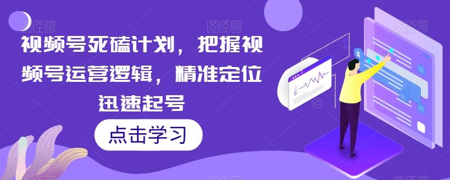视频号死磕计划，把握视频号运营逻辑，精准定位迅速起号-蚂蚁汇资源分享项目网