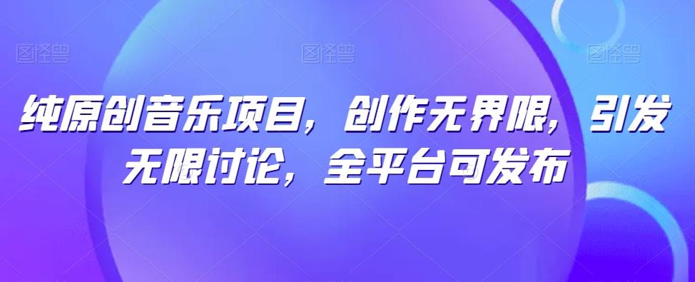 纯原创音乐项目，创作无界限，引发无限讨论，全平台可发布【揭秘】-蚂蚁汇资源分享项目网