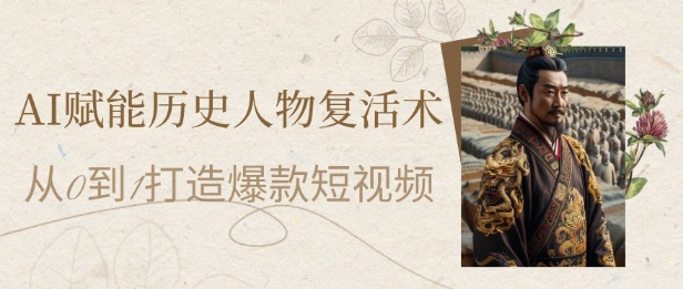 AI赋能历史人物复活术：从0到1打造爆款短视频，7天涨粉10W，小白也能月入过1W-蚂蚁汇资源分享项目网