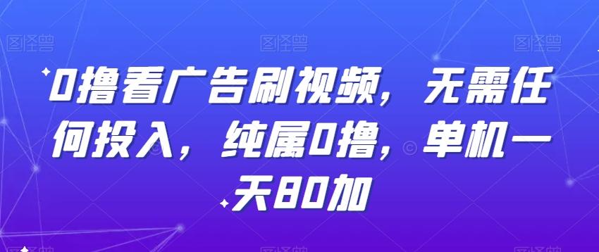 0撸看广告刷视频，无需任何投入，纯属0撸，单机一天80加-蚂蚁汇资源分享项目网