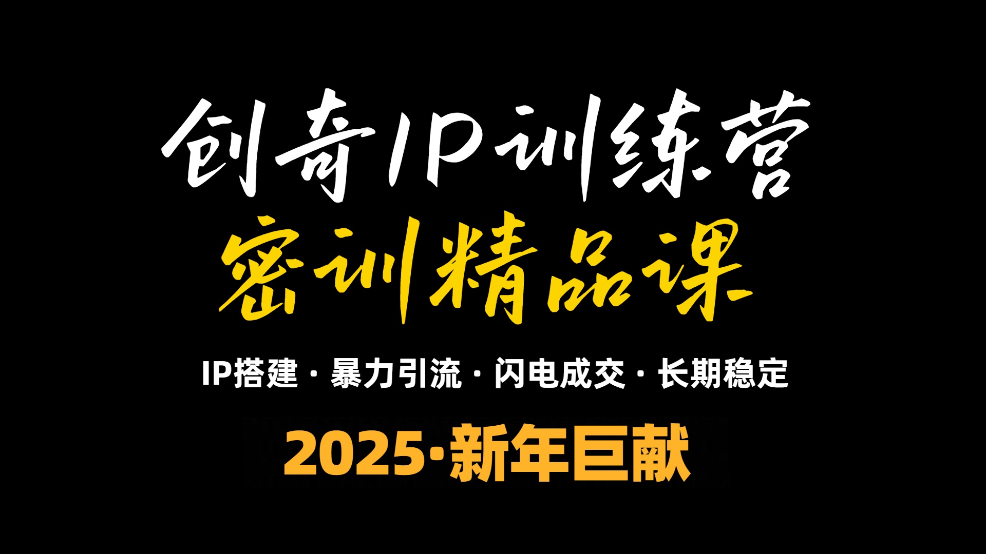 2025年“知识付费IP训练营”小白避坑年赚百万，暴力引流，闪电成交-蚂蚁汇资源分享项目网