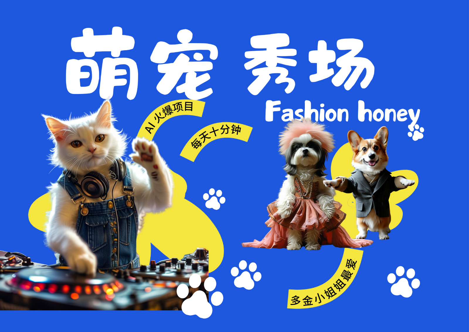 酷飒动物跳舞走秀 时尚喵FASHION汪 多金小姐姐最爱的 轻松月入破W-蚂蚁汇资源分享项目网