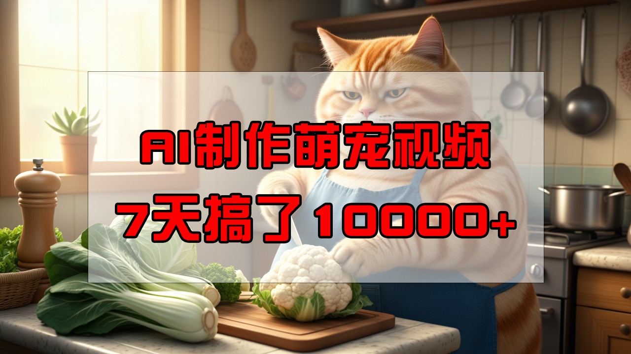 靠AI制作萌宠视频，7天搞了1万+，操作简单门槛低，有手机就行-蚂蚁汇资源分享项目网