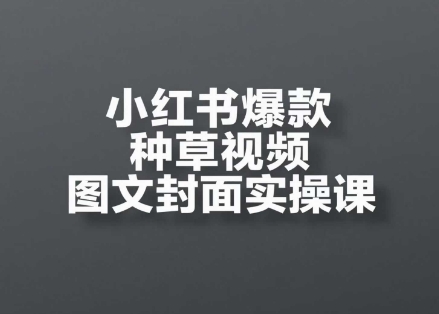 小红书爆款种草视频图文封面实操课，​开店、选品、引流、变现全流程-蚂蚁汇资源分享项目网