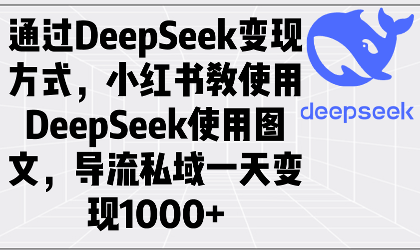 通过DeepSeek变现方式，小红书教使用DeepSeek图文，导流私域一天变现1000+-蚂蚁汇资源分享项目网