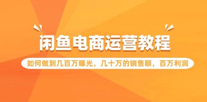 (9560期)闲鱼电商运营教程：如何做到几百万曝光，几十万的销售额，百万利润-蚂蚁汇资源分享项目网