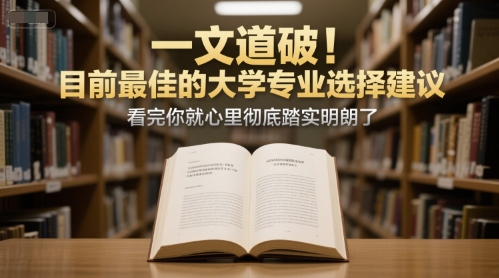 付费文章：一文道破！目前最佳的大学专业选择建议，看完你就心里彻底踏实明朗了-蚂蚁汇资源分享项目网