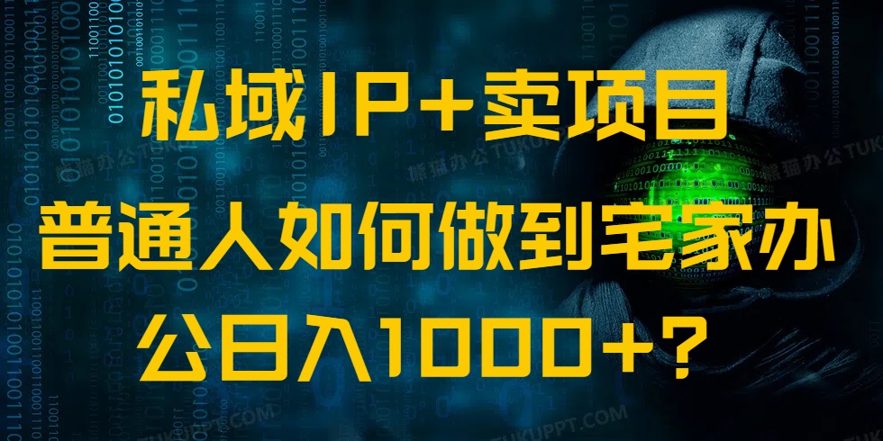私域IP+卖项目，普通人如何做到宅家办公实现日入1000+-蚂蚁汇资源分享项目网