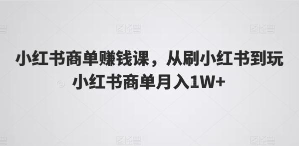 小红书商单赚钱课，从刷小红书到玩小红书商单月入1W+-蚂蚁汇资源分享项目网