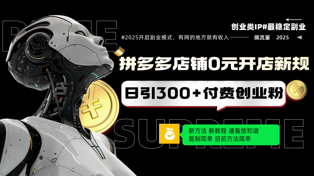 拼多多店铺0元开店新规，日引300+付费创业粉，目前方法简单复制粘贴可矩阵-蚂蚁汇资源分享项目网