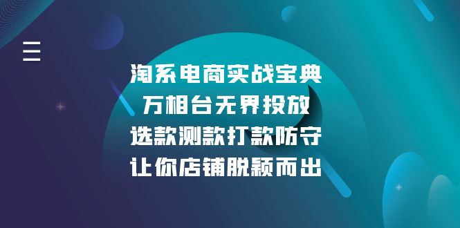 淘系电商实战宝典：万相台无界投放，选款测款打款防守，让你店铺脱颖而出-蚂蚁汇资源分享项目网