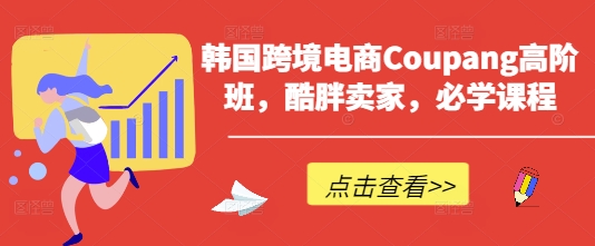 韩国跨境电商Coupang高阶班，酷胖卖家，必学课程-蚂蚁汇资源分享项目网