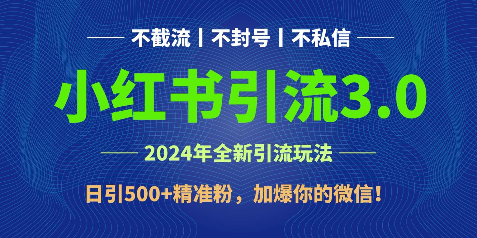 2024年4月最新小红书引流3.0玩法，日引500+精准粉，加爆你的微信！-蚂蚁汇资源分享项目网