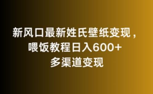 新风口最新姓氏壁纸变现，喂饭教程日入600+【揭秘】-蚂蚁汇资源分享项目网