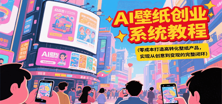 AI壁纸创业系统教程，零成本打造高转化壁纸产品，实现从创意到变现的完整闭环-蚂蚁汇资源分享项目网