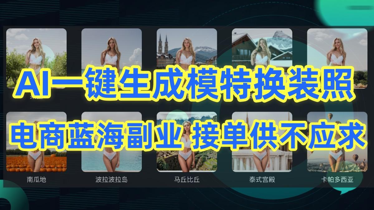 AI制作一键生成模特换装照，电商蓝海副业，接单供不应求-蚂蚁汇资源分享项目网