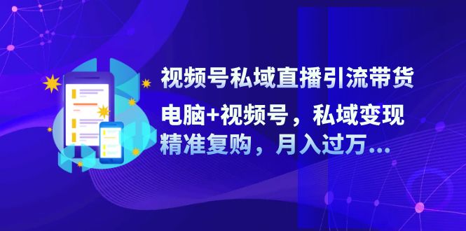 视频号私域直播引流带货：电脑+视频号，私域变现，精准复购，月入过万…-蚂蚁汇资源分享项目网