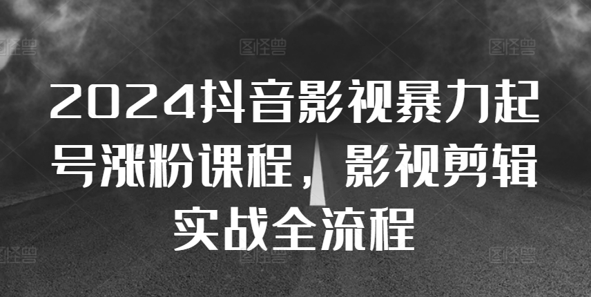 2024抖音影视暴力起号涨粉课程，影视剪辑搬运实战全流程-蚂蚁汇资源分享项目网