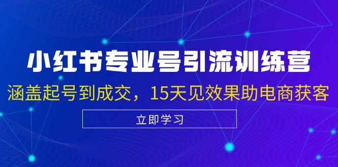 小红书专业号引流陪跑课，涵盖起号到成交，15天见效果助电商获客-蚂蚁汇资源分享项目网