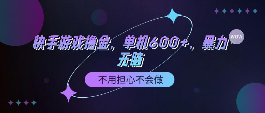 (9491期)快手游戏100%转化撸金，单机600+，不用担心不会做-蚂蚁汇资源分享项目网
