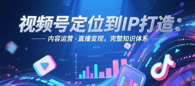视频号定位到IP打造：账号搭建-内容运营-直播变现，完整知识体系-蚂蚁汇资源分享项目网