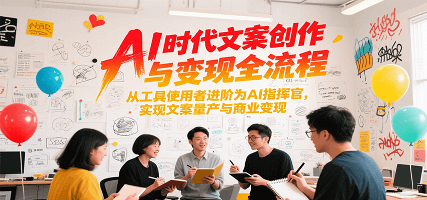 AI时代文案创作与变现全流程，从工具使用者进阶为AI指挥官，实现文案量产与商业变现-蚂蚁汇资源分享项目网