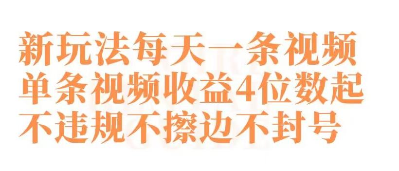 快手新玩法每天一条视频单条视频收益4位数起不违规不擦边不封号【揭秘】-蚂蚁汇资源分享项目网