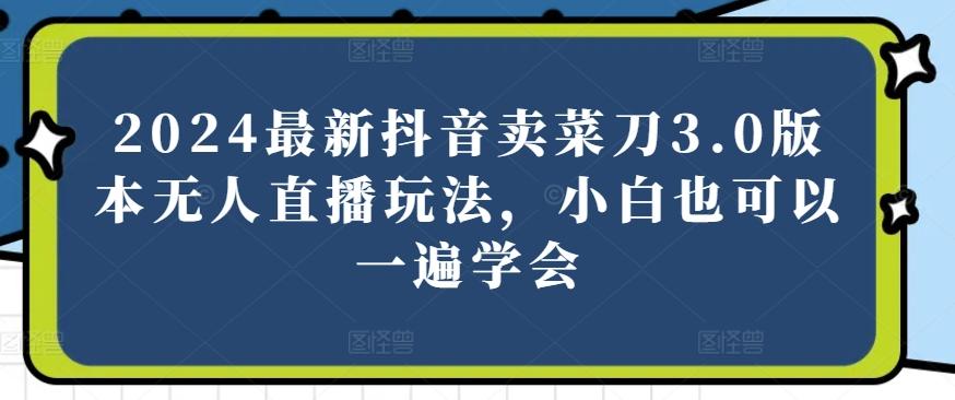 2024最新抖音卖菜刀3.0版本无人直播玩法，小白也可以一遍学会【揭秘】-蚂蚁汇资源分享项目网