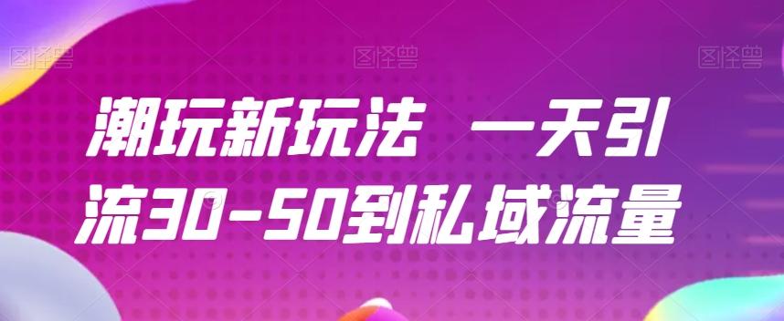 潮玩新玩法一天引流30-50到私域流量-蚂蚁汇资源分享项目网