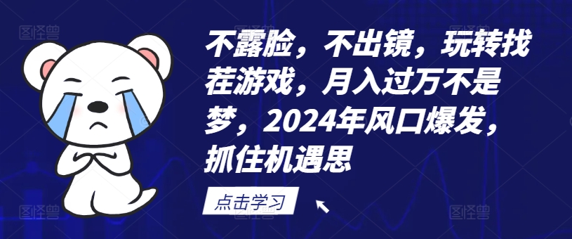 不露脸，不出镜，玩转找茬游戏，月入过万不是梦，2024年风口爆发，抓住机遇【揭秘】-蚂蚁汇资源分享项目网