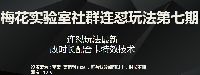 梅花实验室社群连怼玩法第七期，连怼玩法最新，改时长配合卡特效技术-蚂蚁汇资源分享项目网