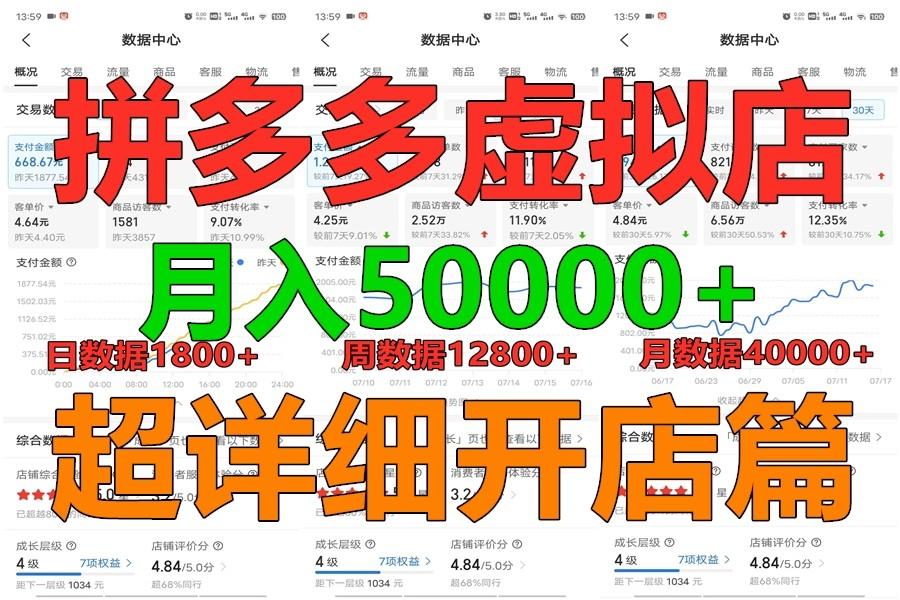 拼多多虚拟电商训练营月入40000+你也行，暴利稳定长久，副业首选-蚂蚁汇资源分享项目网